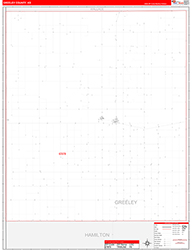 Greeley County, KS Wall Map Zip Code Red Line Style 2026