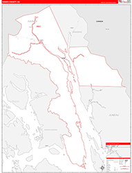 HainesBorough (County), AK Wall Map Zip Code Red Line Style 2026