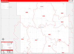 Hardin County, IA Wall Map Zip Code Red Line Style 2024