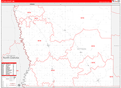 Kittson County, MN Wall Map Zip Code Red Line Style 2026