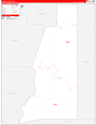 Lander County, NV Wall Map Zip Code Red Line Style 2024