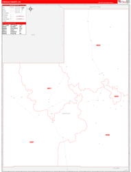 Lincoln County, NV Wall Map Zip Code Red Line Style 2024