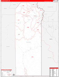 Malheur County, OR Wall Map Zip Code Red Line Style 2026