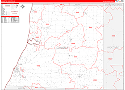 Manistee County, MI Wall Map Zip Code Red Line Style 2026