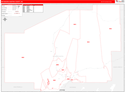 Matanuska-SusitnaBorough (County), AK Wall Map Zip Code Red Line Style 2024