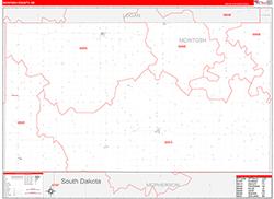 McIntosh County, ND Wall Map Zip Code Red Line Style 2026