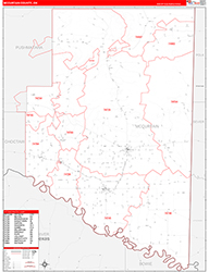 Mccurtain Red Line<br>Wall Map