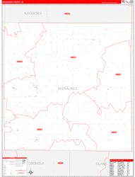 Missaukee Red Line<br>Wall Map