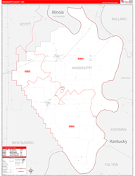 Mississippi Red Line<br>Wall Map