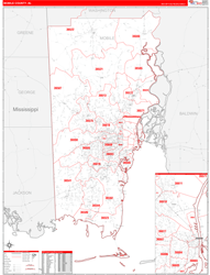 Mobile County, AL Zip Code Map