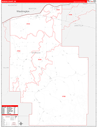 Morrow County, OR Wall Map Zip Code Red Line Style 2026