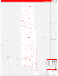 Navajo County, AZ Wall Map Zip Code Red Line Style 2024