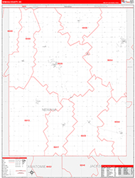 Nemaha County, KS Wall Map Zip Code Red Line Style 2026