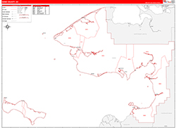 NomeBorough (County), AK Wall Map Zip Code Red Line Style 2026
