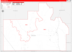 Oneida County, ID Wall Map Zip Code Red Line Style 2026