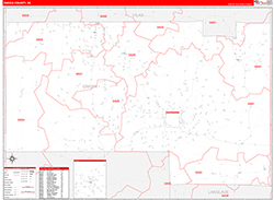 Oneida County, WI Wall Map Zip Code Red Line Style 2026