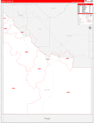 Owyhee County, ID Wall Map Zip Code Red Line Style 2024