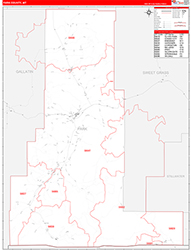 Park County, MT Wall Map Zip Code Red Line Style 2026