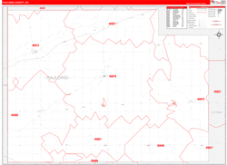 Paulding County, OH Wall Map Zip Code Red Line Style 2024