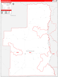 Petroleum County, MT Wall Map Zip Code Red Line Style 2026