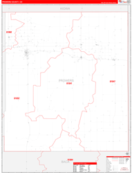 Prowers County, CO Wall Map Zip Code Red Line Style 2024