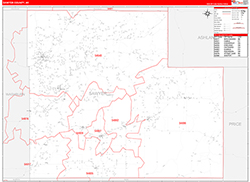 Sawyer County, WI Wall Map Zip Code Red Line Style 2026
