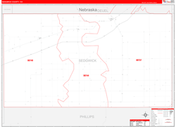 Sedgwick County, CO Wall Map Zip Code Red Line Style 2024