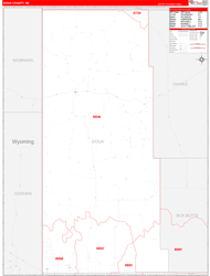 Sioux County, NE Wall Map Zip Code Red Line Style 2023
