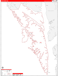 SitkaBorough (County), AK Wall Map Zip Code Red Line Style 2026