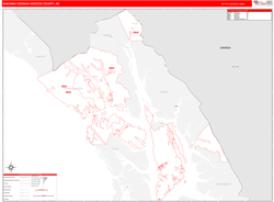 Skagway-Hoonah-AngoonBorough (County), AK Wall Map Zip Code Red Line Style 2025