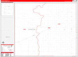 Stanton County, KS Wall Map Zip Code Red Line Style 2026