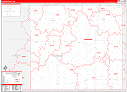 Sumner County, KS Wall Map Zip Code Red Line Style 2026
