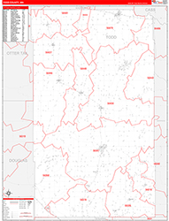 Todd County, MN Wall Map Zip Code Red Line Style 2026