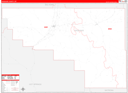 Washakie County, WY Wall Map Zip Code Red Line Style 2024