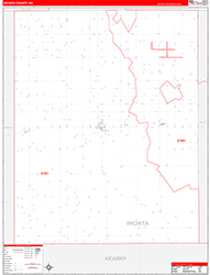 Wichita County, KS Wall Map Zip Code Red Line Style 2026