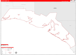 YakutatBorough (County), AK Wall Map Zip Code Red Line Style 2026