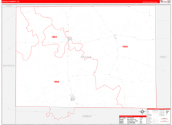 Zavala County, TX Wall Map Zip Code Red Line Style 2024