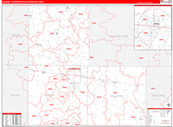 Abilene Metro Area Wall Map Red Line Style 2026