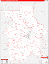 Alexandria Metro Area Wall Map Red Line Style 2026