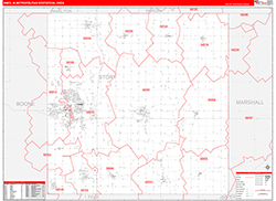 Ames Metro Area Wall Map Red Line Style 2026