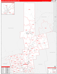 Bangor Metro Area Wall Map Red Line Style 2026
