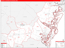 Brunswick Metro Area Wall Map Red Line Style 2026