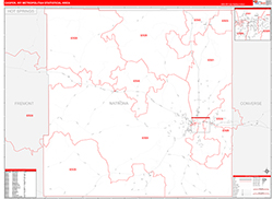 Casper Metro Area Wall Map Red Line Style 2026