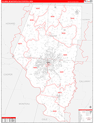 Columbia Metro Area Wall Map Red Line Style 2026