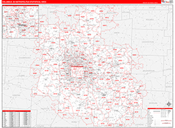 Columbus Metro Area Wall Map Red Line Style 2026