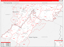 Cumberland Metro Area Wall Map Red Line Style 2026