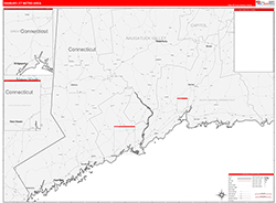 Danbury Metro Area Wall Map