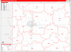Enid Metro Area Wall Map Red Line Style 2026