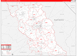 Florence Metro Area Wall Map Red Line Style 2026
