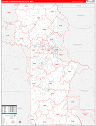 Longview Metro Area Wall Map Red Line Style 2026